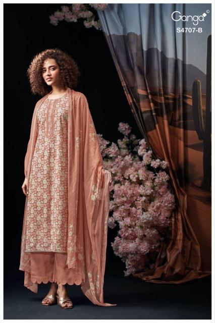 Ganga myanshi 4707 cotton dress materials wholesale online shopping with price